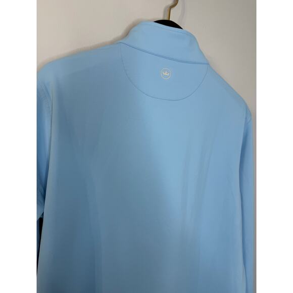 Peter Millar Men's Cottage Blue Perth Performance Golf Quarter-Zip Pullover Sz L - Picture 10 of 12